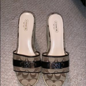Coach wedge sling backs size 8